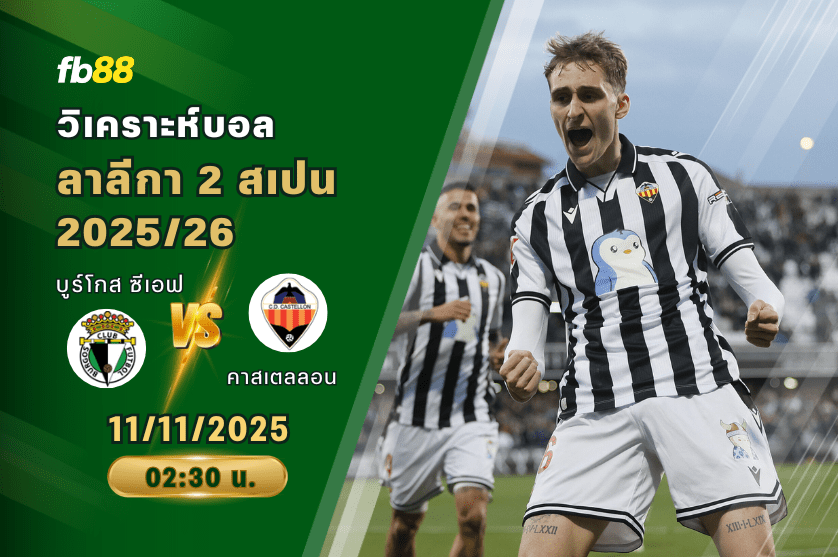 วิเคราะห์บอล: บูร์โกส ซีเอฟ VS คาสเตลลอน