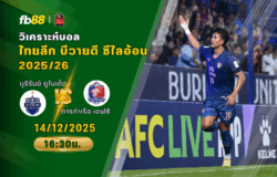 วิเคราะห์บอล: บุรีรัมย์ ยูไนเต็ด VS การท่าเรือ เอฟซี